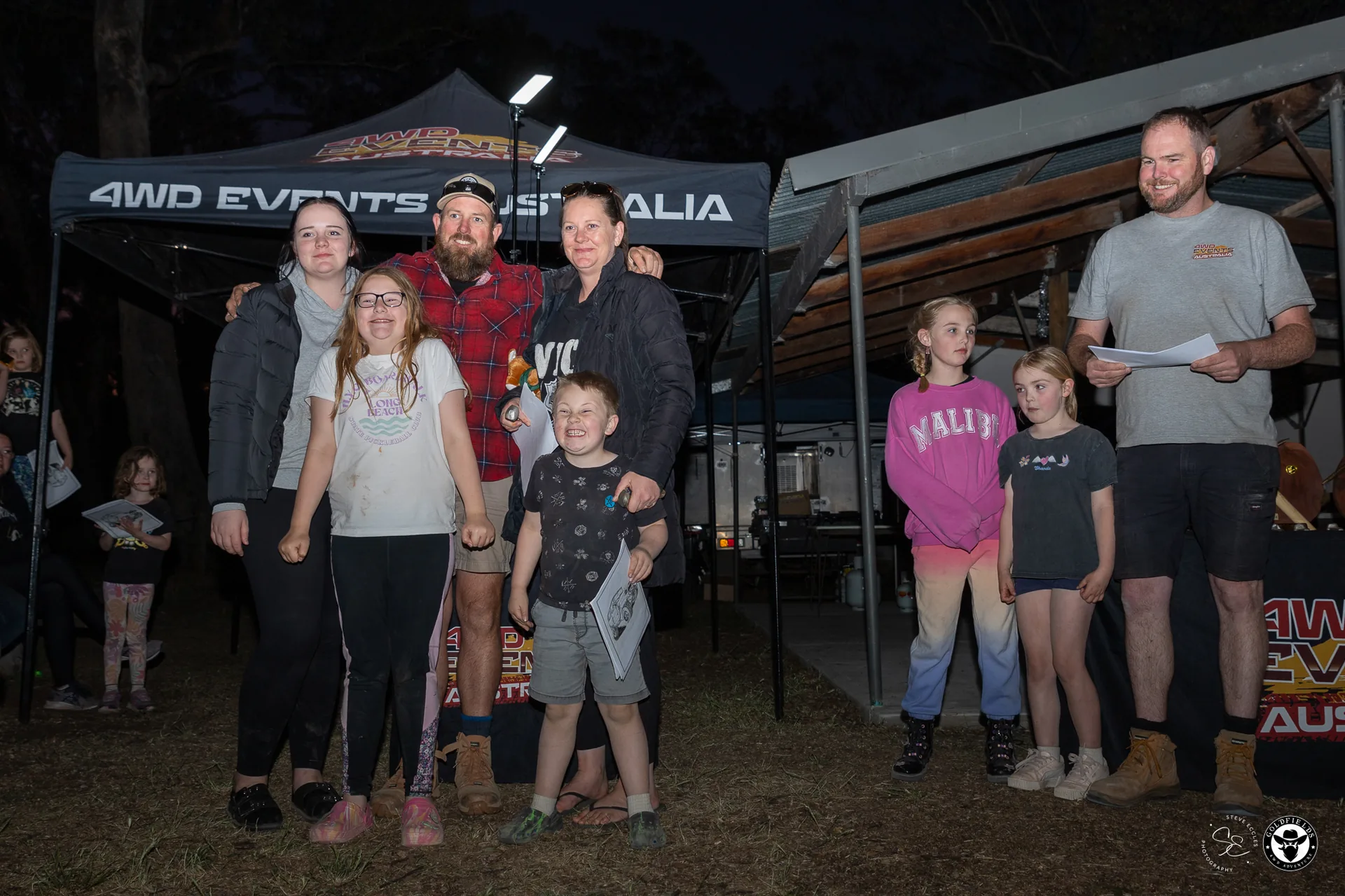 Family team at Amazing Race Goldfields presentation night