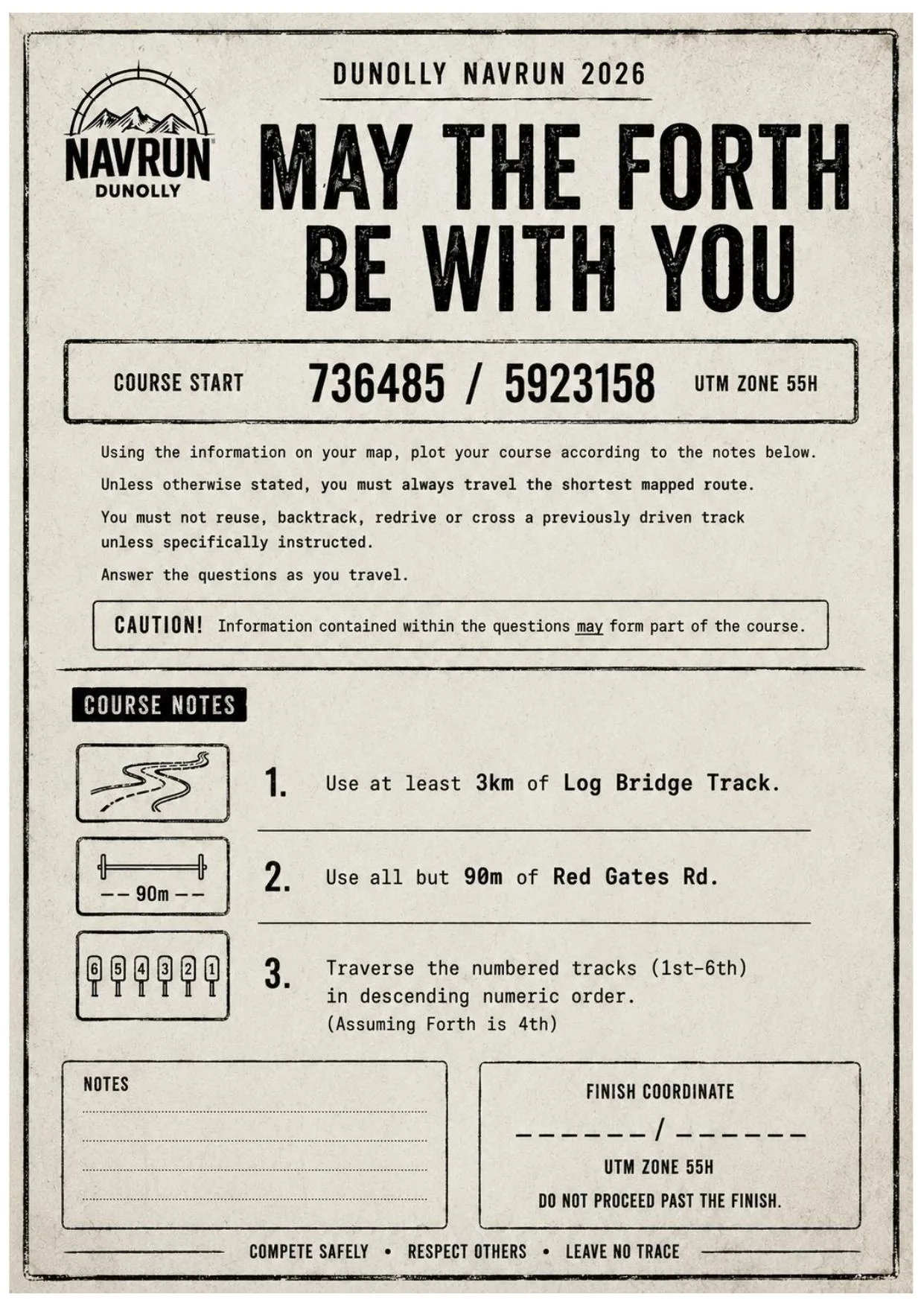 May The Forth Be With You — Navrun 2026 course instructions