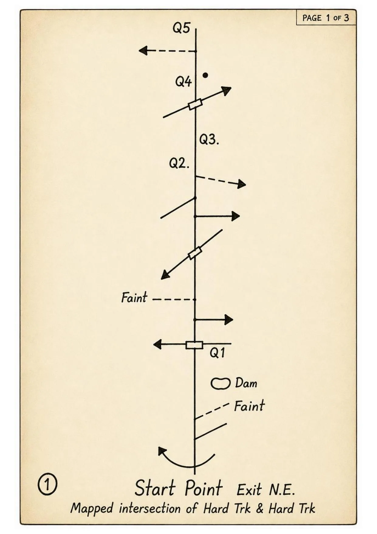 A Sticky Situation — hand-drawn stick map